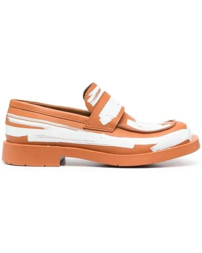 Camper Paint-print Loafers - Brown