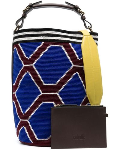 Colville Maxi Wayuu Knitted Tote Bag - Blue