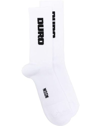MSGM Socken mit Logo-Print - Weiß