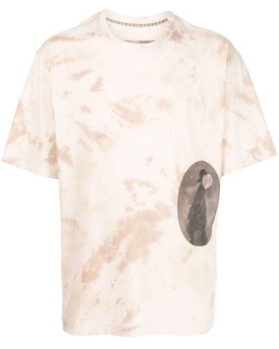 Ziggy Chen T-shirt con fantasia tie-dye - Marrone