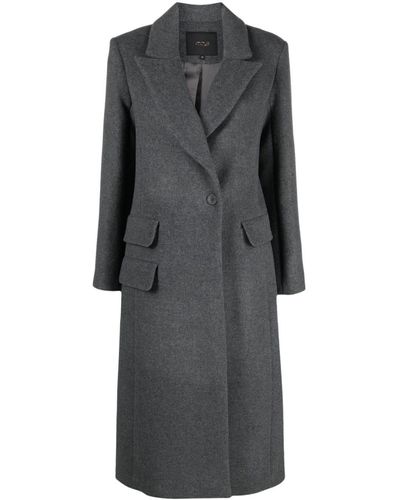 Maje Single-breasted Wool-blend Coat - Grey