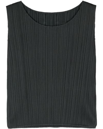 Pleats Please Issey Miyake Top sin mangas Monthly Colors March - Negro
