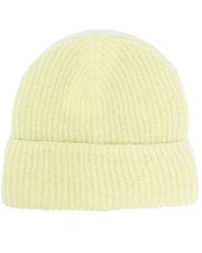 P.A.R.O.S.H. Turn-up Ribbed-knit Beanie - Yellow