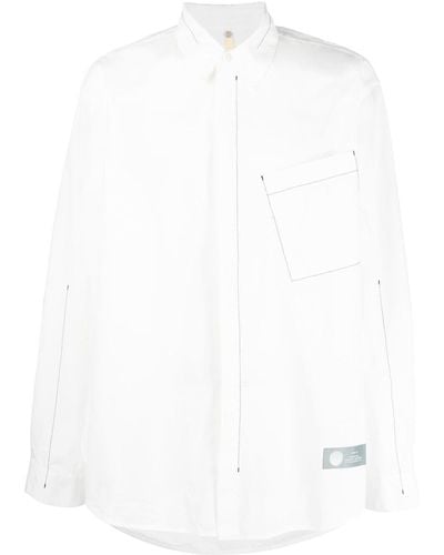 OAMC Camisa de manga larga con bolsillo asimétrico - Blanco