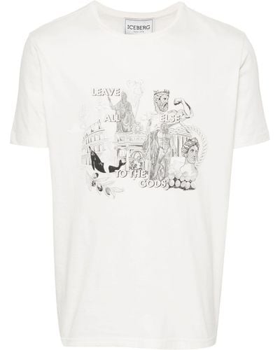 Iceberg Graphic-print Cotton T-shirt - White