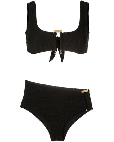 Amir Slama Hardware-detailing Textured Bikini - Black