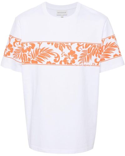 Maison Kitsuné Floral-print Cotton T-shirt - White