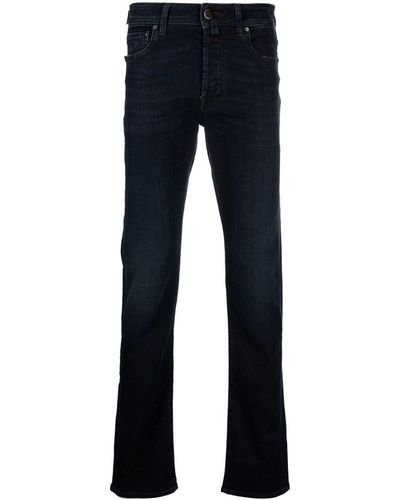 Jacob Cohen Embroidered-logo Straight-leg Jeans - Blue