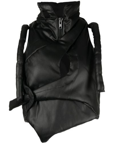 OTTOLINGER High-neck Zip-up Padded Cropped Vest - Black