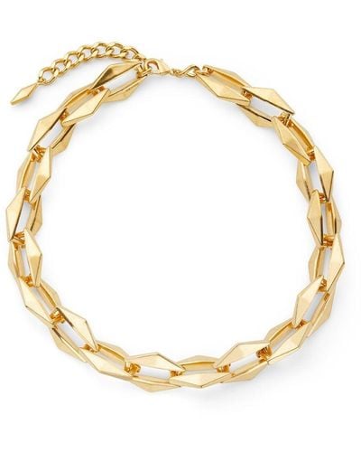 Jimmy Choo Diamond Chain-link Necklace - Metallic