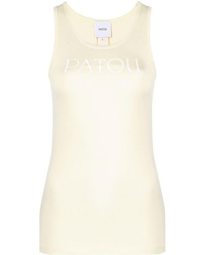 Patou Tanktop Met Logoprint - Naturel