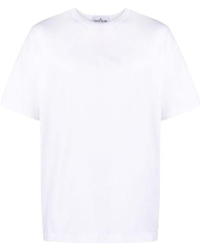 Stone Island Klassisches T-Shirt - Weiß