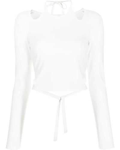 Dion Lee Double-tie Longsleeved Jersey Top - White