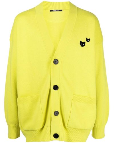 ZZERO BY SONGZIO Double Rib Twin Panther Cardigan - Yellow