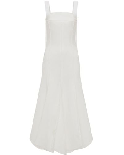 Victoria Beckham Strappy Organic Cotton Midi Dress - White