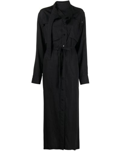 Lemaire ドレープ シャツドレス - ブラック