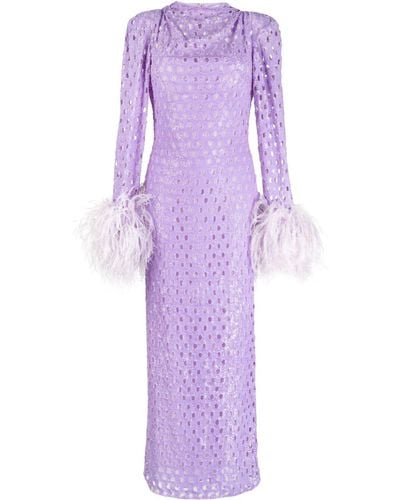 Rachel Gilbert Mara Perforated Gown - Purple