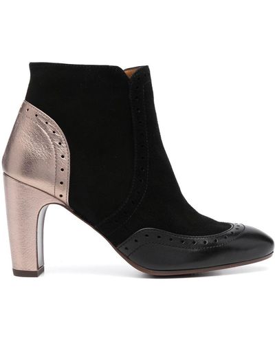 Chie Mihara Eyarci 80mm Metallic-heel Suede Boots - Black