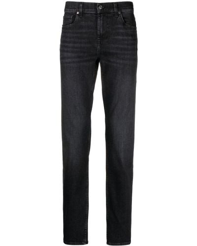 7 For All Mankind Slimmy Low-rise Jeans - Black