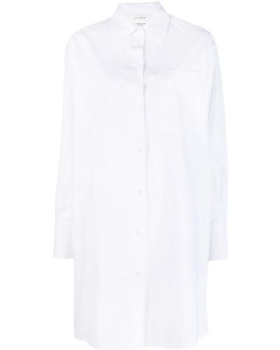 Sportmax Robe-chemise à coupe évasée - Blanc
