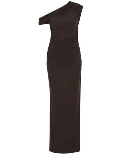Zeynep Arcay One-shoulder Jersey Maxi Dress - Black