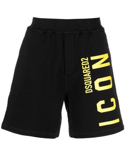 DSquared² Pantalones cortos de deporte con logo Icon - Negro