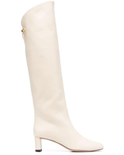 Maison Skorpios 50mm Knee-high Leather Boots - White