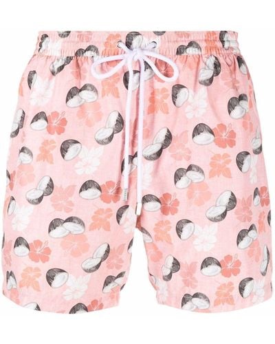 Barba Napoli Coconut-print Swim Shorts - Pink