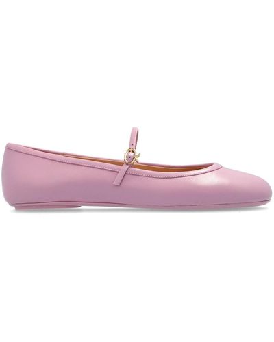 Gianvito Rossi Carla Leather Ballet Court Shoes - Pink