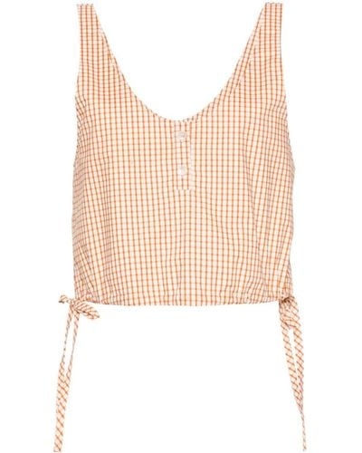 Forte Forte Checked Cropped Top - Pink