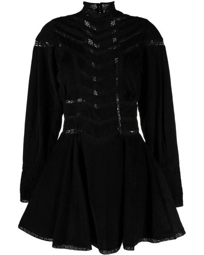 Mes Demoiselles Ribfluwelen Mini-jurk - Zwart