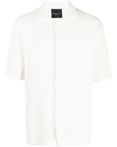 Roberto Collina Open-knit Button-up Polo Shirt - White