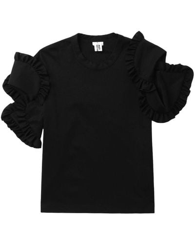 Noir Kei Ninomiya Camiseta con volantes - Negro