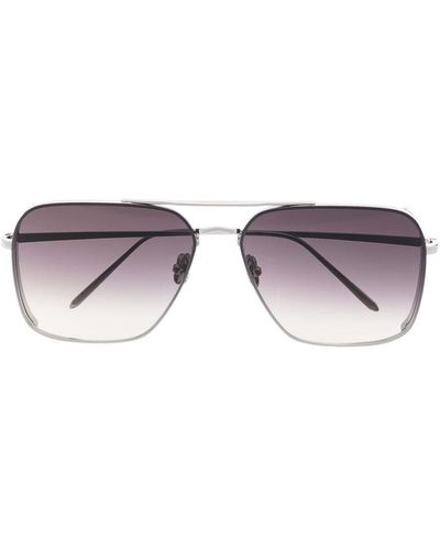 Linda Farrow Asher Pilot-frame Sunglasses - Metallic
