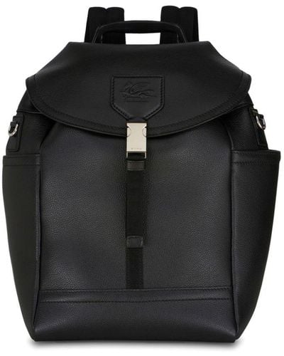 Etro Medium Pegaso Leather Backpack - Black
