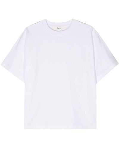Séfr Camiseta con cuello redondo - Blanco