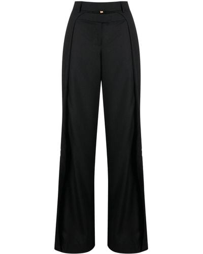 AYA MUSE Tio Cut-out Wool Trousers - Black