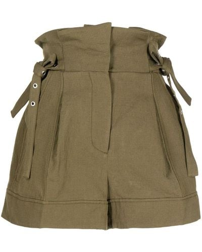 3.1 Phillip Lim Paperbag Cotton-linen Shorts - Green