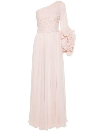 Costarellos Draped Silk Maxi Dress - Pink