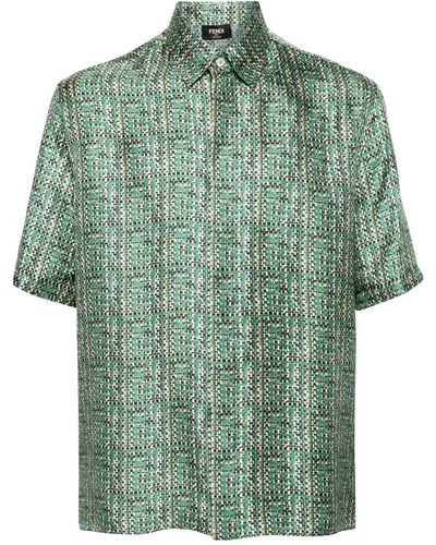 Fendi Camisa con estampado abstracto - Verde