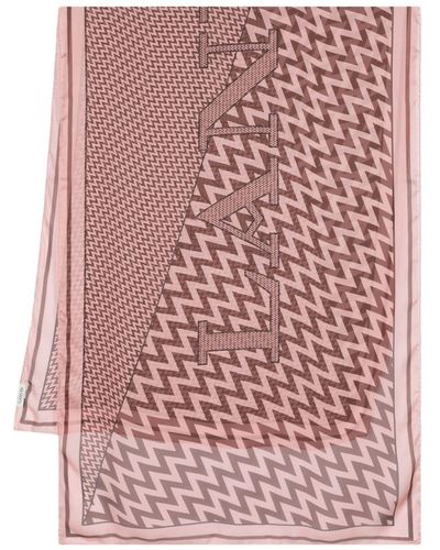 Lanvin Logo-jacquard Chevron Silk Scarf - Pink