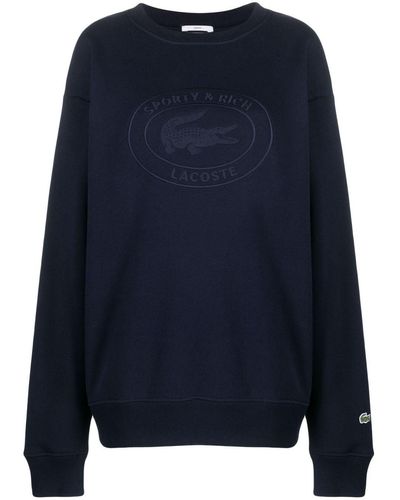 Sporty & Rich X Lacoste Fleece Sweater - Blauw