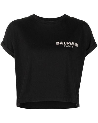 Balmain T-shirt Met Ronde Hals - Zwart