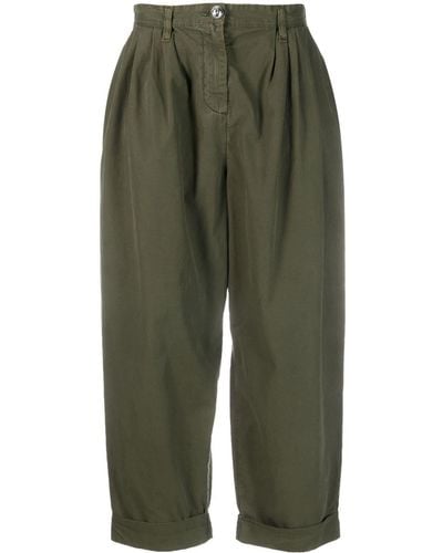 Pinko Pantalon palazzo à coupe courte - Vert