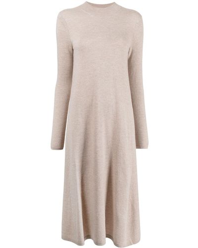 Enfold Fine-knit Midi Dress - Brown