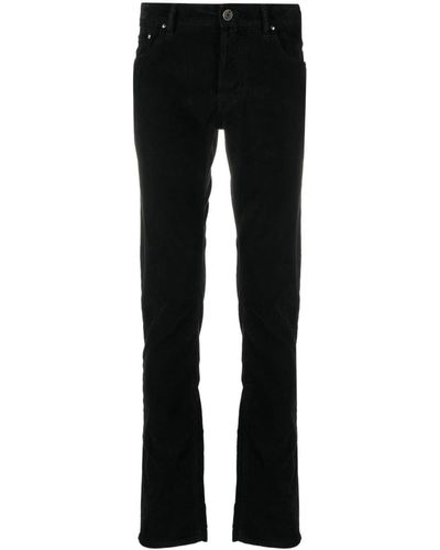 Jacob Cohen Bard Velour Stretch-cotton Trousers - Black