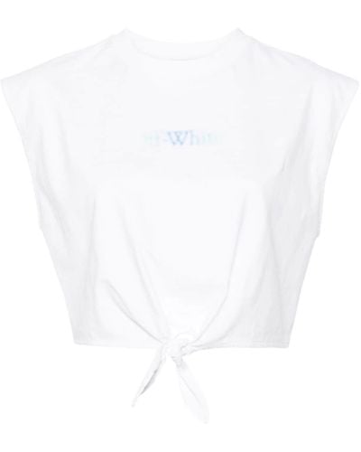 Off-White c/o Virgil Abloh Arrows-motif Cotton Crop Top - White