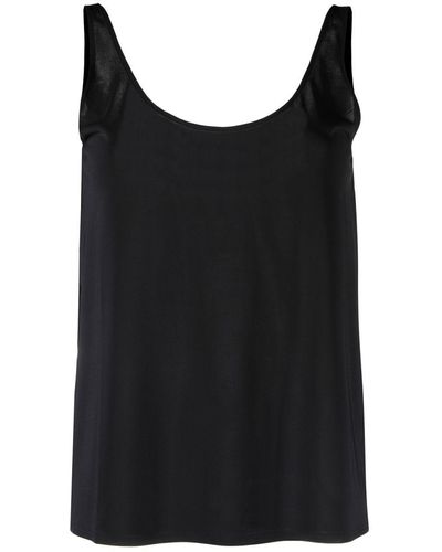 Eres Lace-trim Relaxed Tank Top - Black