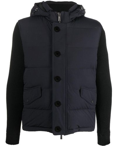 Moorer Padded Hooded Jacket - Blue