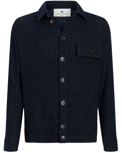 Etro Long-sleeve Knitted Shirt - Blue